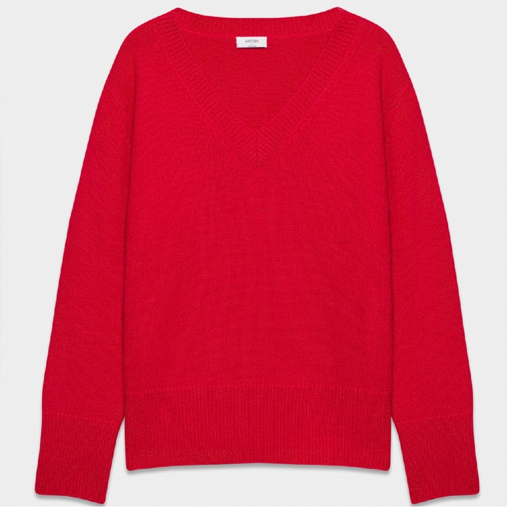 Plush Cashmere Oversized V-neck Sweater